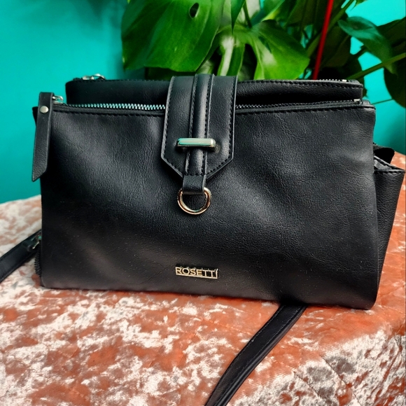 Rosetti Black Crossbody Bag with Silver Accents - Picture 1 of 6